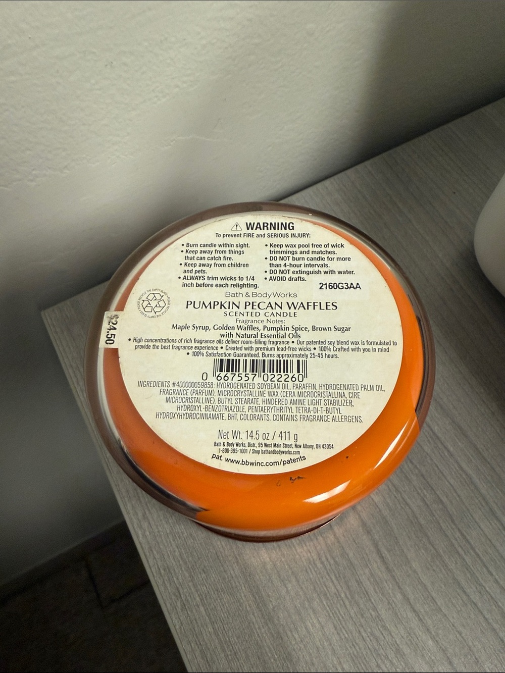 Bath and Body Works Pumpkin Pecan Waffles 3 Wick Candle - Picture 4 of 4